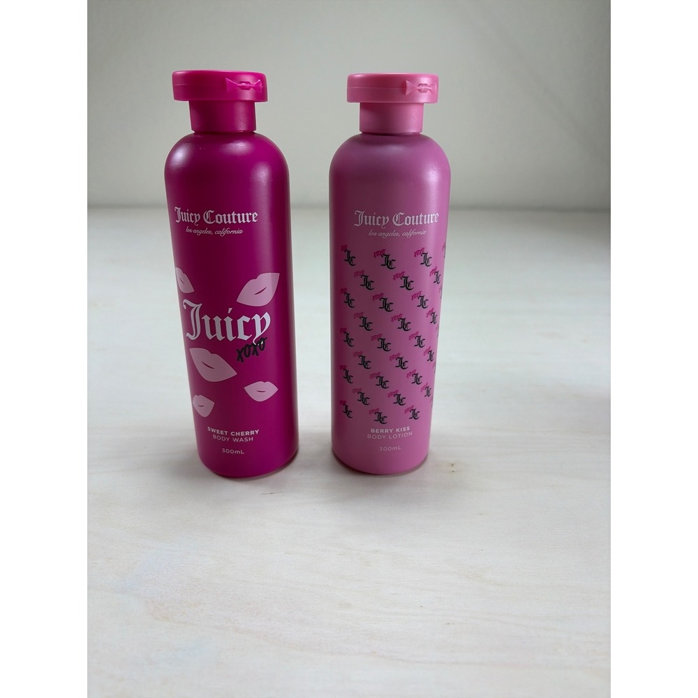 Juicy Couture Sweet Cherry Body Wash and Berry Kiss Body Lotion Set 300mL Each